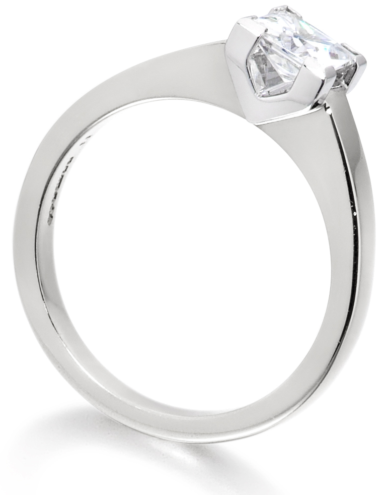 Princess Cut 4 Claw Platinum Engagement Ring ICD1527PLT Image 2